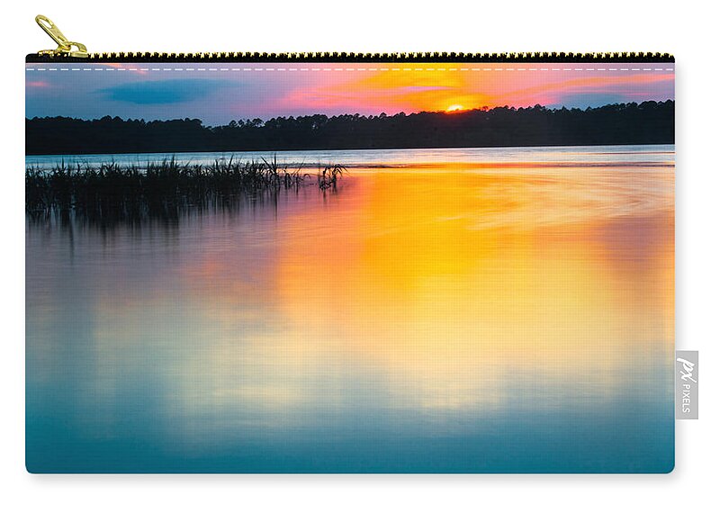 Sunset Zip Pouch featuring the photograph Golden Sunset by Parker Cunningham