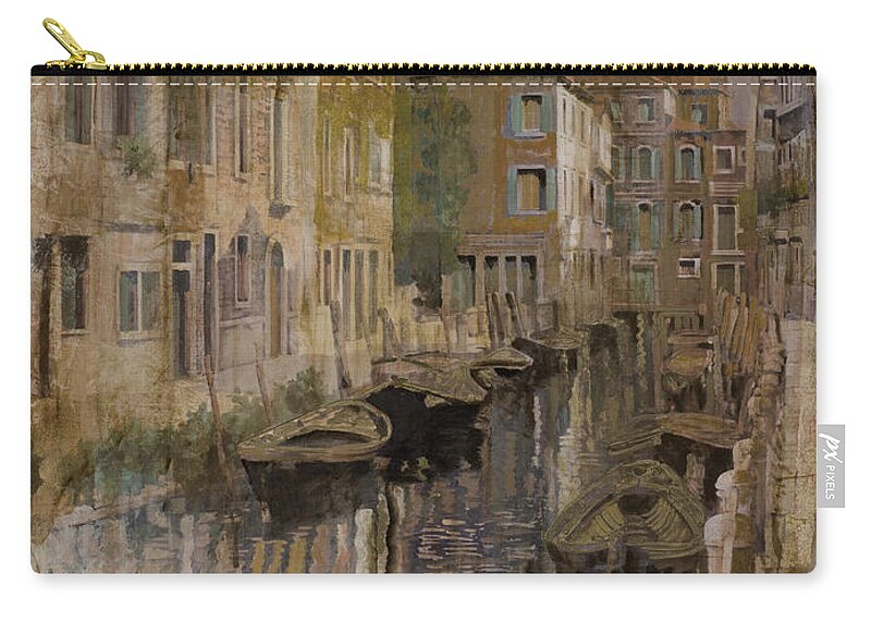Venice Zip Pouch featuring the painting Golden Venice by Guido Borelli