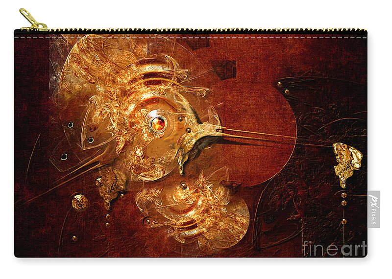 Gold Zip Pouch featuring the digital art Goldsmith by Alexa Szlavics