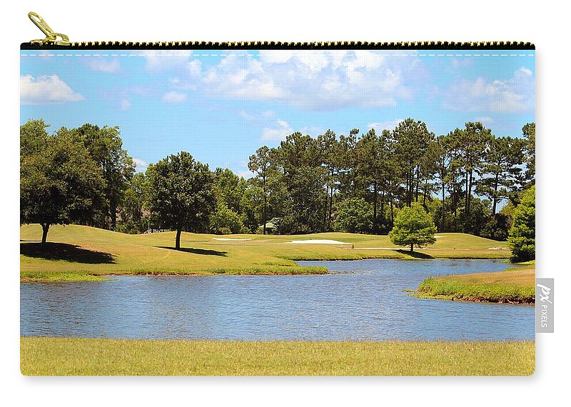 Landscape Zip Pouch featuring the photograph Golf Course Beauty by Cynthia Guinn