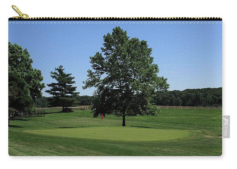 Birdie Zip Pouch featuring the photograph Golf Green by Frank Romeo