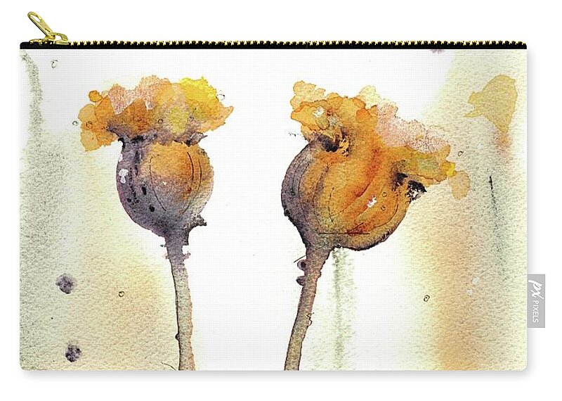 Wildflower Art Zip Pouch featuring the painting Gone to Seed by Dawn Derman