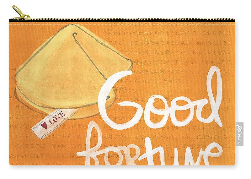 Fortune Carry-all Pouch featuring the mixed media Good Fortune by Linda Woods