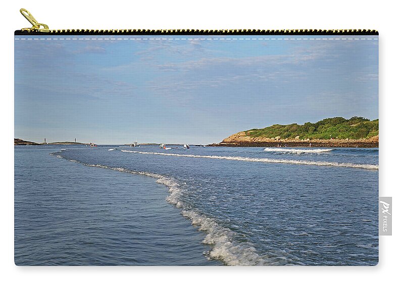 Gloucester Zip Pouch featuring the photograph Good Harbor Beach Thacher Island Lighthouses Gloucester MA by Toby McGuire
