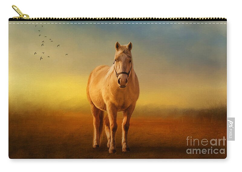 Horse Zip Pouch featuring the photograph Good Morning Sweetheart by Lois Bryan