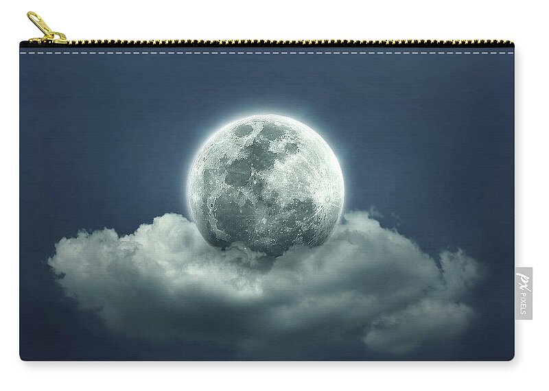 Blue Zip Pouch featuring the digital art Good Night by Zoltan Toth