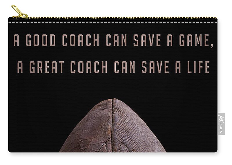 Football Zip Pouch featuring the photograph Good vs Great Football Coaches by Edward Fielding