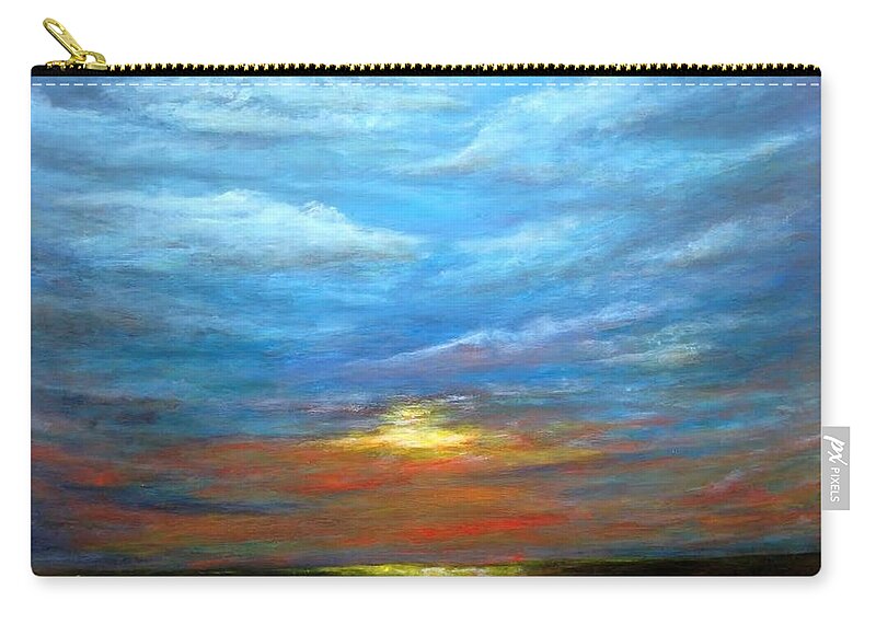 Sunset Zip Pouch featuring the painting Goodbye by Teresa Fry