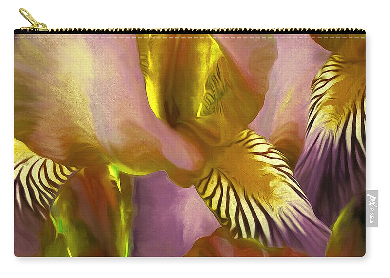 Flower Zip Pouch featuring the mixed media Gossameera 30 by Lynda Lehmann