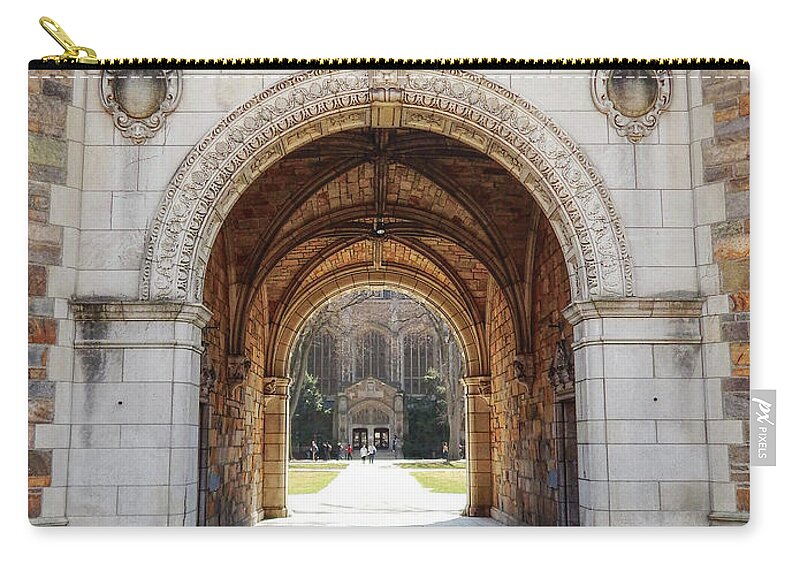 Ann Arbor Zip Pouch featuring the photograph Gothic Archway Photography by Phil Perkins