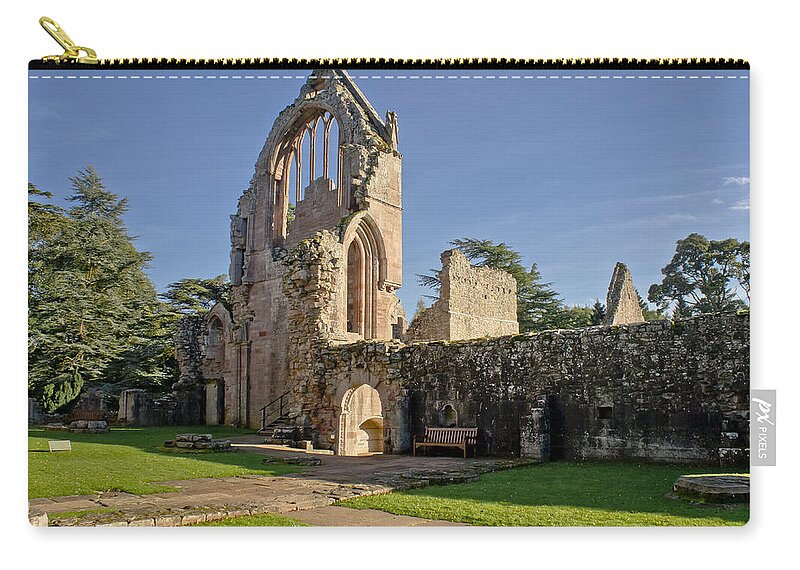 Ruins Zip Pouch featuring the photograph Gothic ruins. Dryburgh Abbey. by Elena Perelman