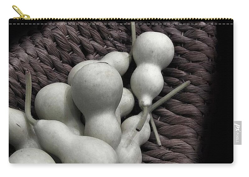 Black Zip Pouch featuring the photograph Gourds by Eena Bo
