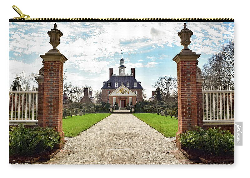 Virginia Carry-all Pouch featuring the photograph Governor's Palace in Williamsburg, Virginia by Nicole Lloyd