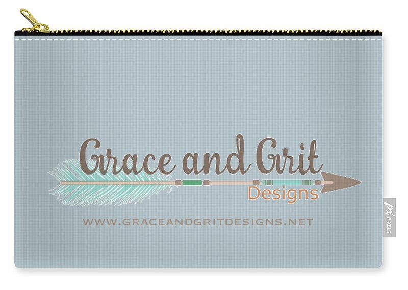  Zip Pouch featuring the digital art Grace And Grit Logo by Elizabeth Taylor