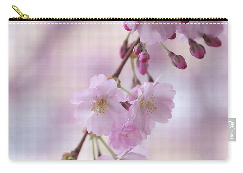 Jenny Rainbow Fine Art Photography Zip Pouch featuring the photograph Grace of Sakura. Spring Pastels by Jenny Rainbow