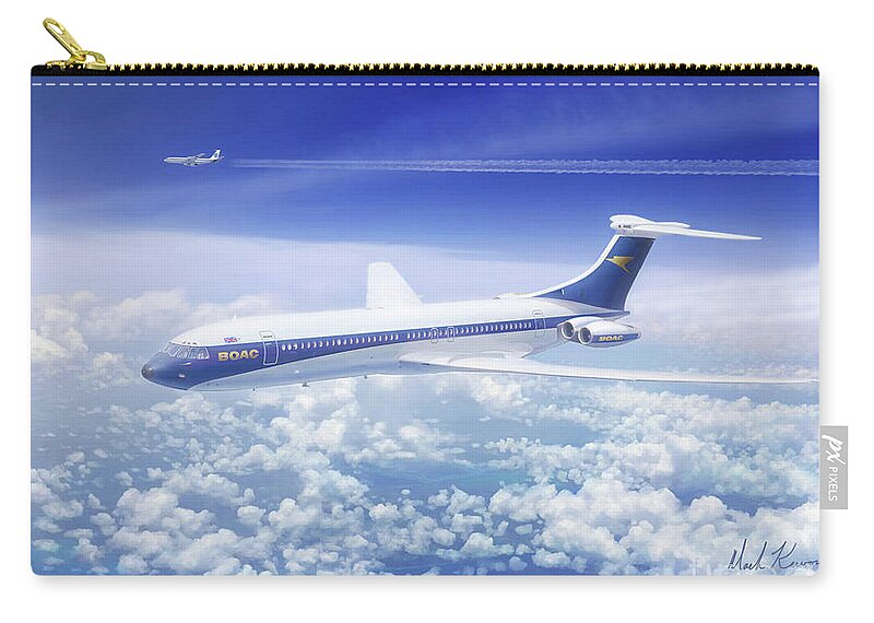 Designed To A Boac Specification Zip Pouch featuring the painting Graceful Lady by Mark Karvon