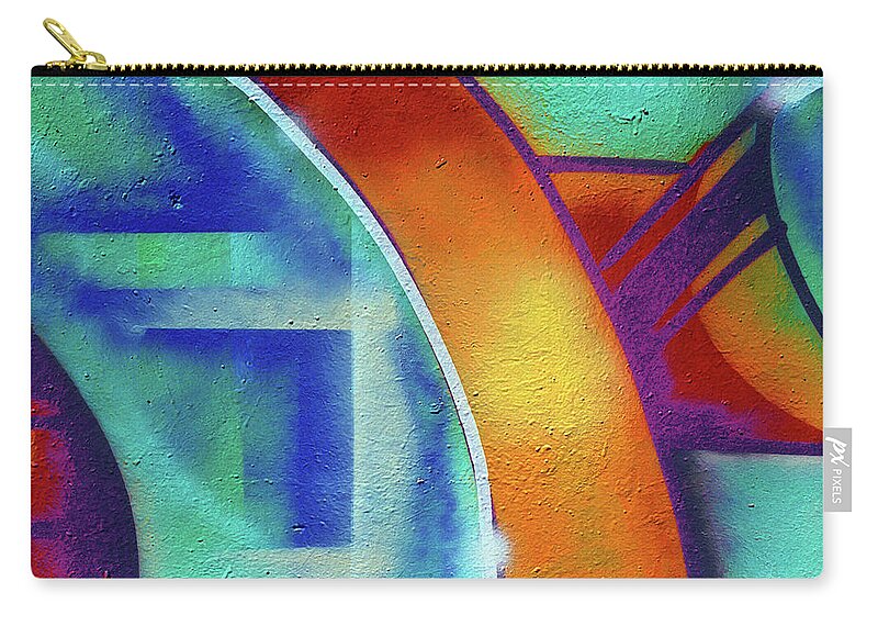 Graffiti Art Carry-all Pouch featuring the photograph Urban Graffiti Art Abstract 7, North 11th Street, San Jose 1990 by Kathy Anselmo