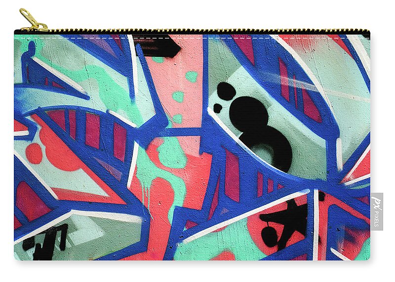 Graffiti Art Carry-all Pouch featuring the photograph Urban Graffiti Art Abstract 4, North 11th Street, San Jose 1990 by Kathy Anselmo