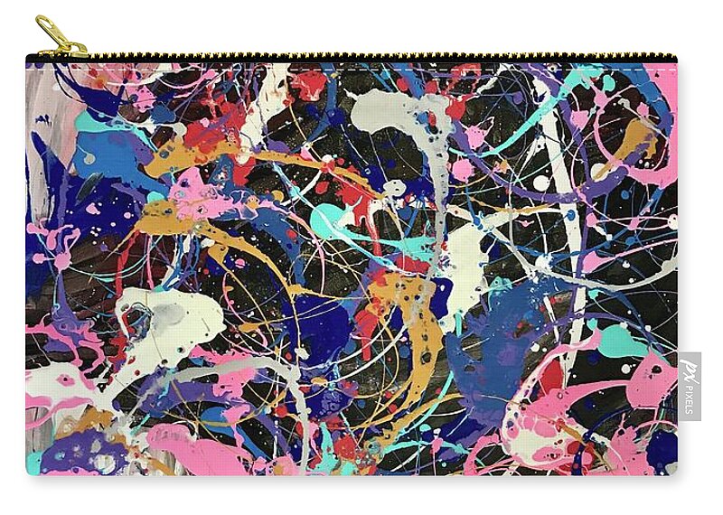 Graffiti Zip Pouch featuring the painting Graffiti Wars by Sherry Harradence