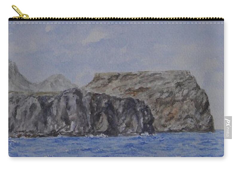 Watercolor Carry-all Pouch featuring the painting Gramvousa, Crete by David Capon
