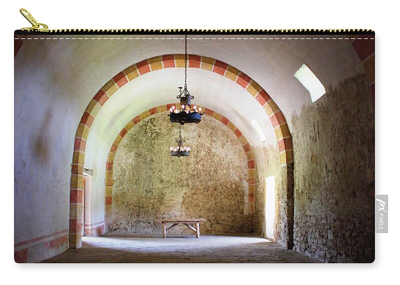 Granary Zip Pouch featuring the photograph Granary - Mission San Jose' by Beth Vincent