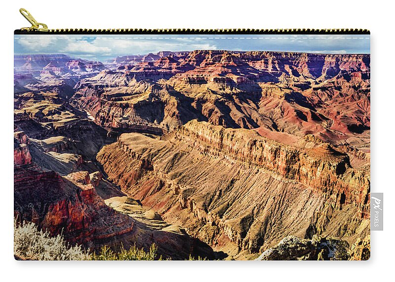 Grand Canyon Zip Pouch featuring the photograph Grand Canyon Afternoon at Lipan Point by Brian Tada