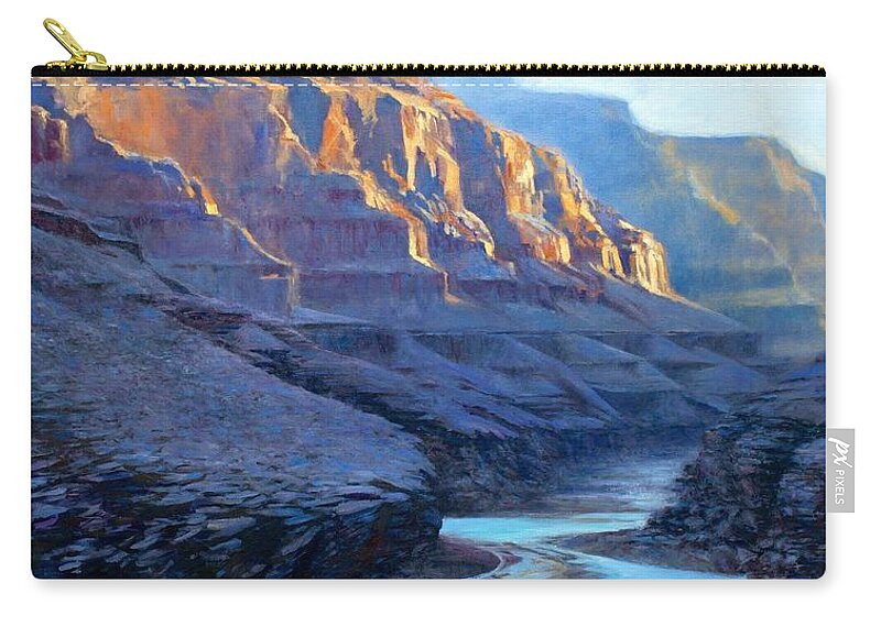 Jessica Anne Thomas Zip Pouch featuring the painting Grand Canyon Dawns by Jessica Anne Thomas