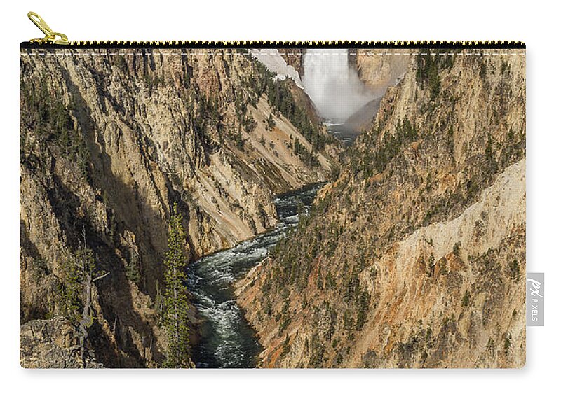Yellowstone Zip Pouch featuring the photograph Grand Canyon of the Yellowstone and Yellowstone Falls by Greg Nyquist