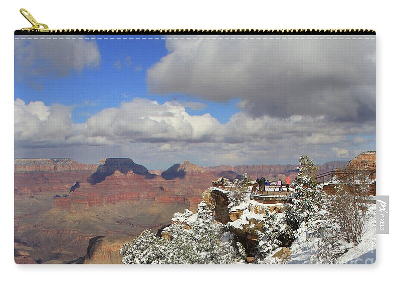 Grand Canyon National Park Zip Pouch featuring the photograph Grand Canyon Overlook 3938 by Jack Schultz