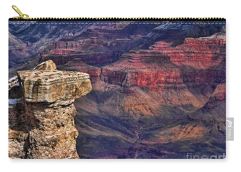 Rocks Zip Pouch featuring the photograph Grand Canyon Stacked Rock by Roberta Byram