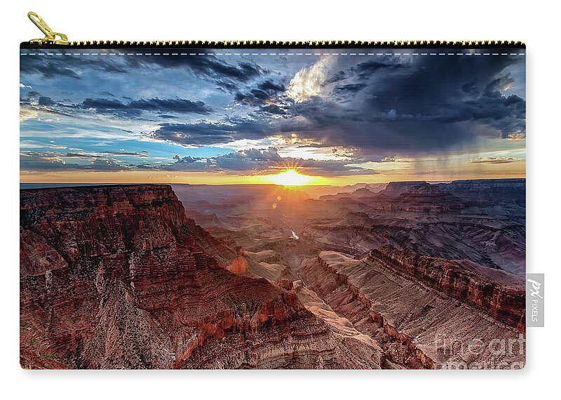 Grand Canyon Zip Pouch featuring the photograph Grand Canyon Sunburst by Alissa Beth Photography