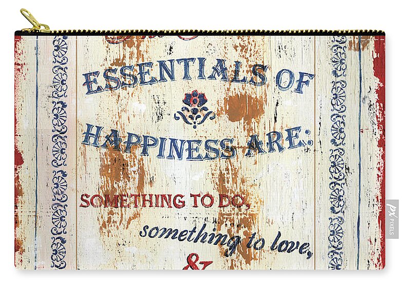 Spiritual Zip Pouch featuring the painting Grand Essentials of Happiness by Debbie DeWitt