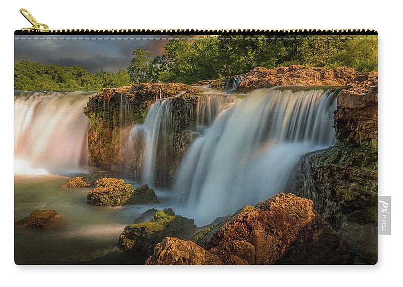 Falls Zip Pouch featuring the photograph Grand Falls by Allin Sorenson