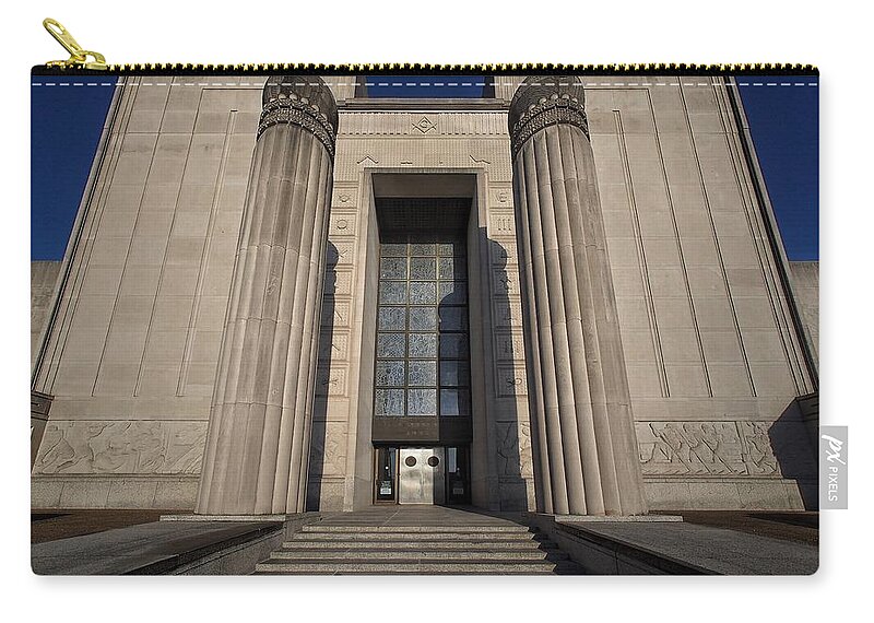 Grand Zip Pouch featuring the photograph Grand Lodge Entrance by Buck Buchanan