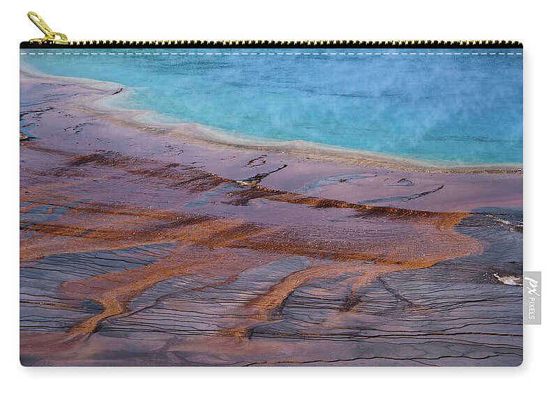 Grand Prismatic Spring Zip Pouch featuring the photograph Grand Prismatic Spring Detail by Jennifer Ancker
