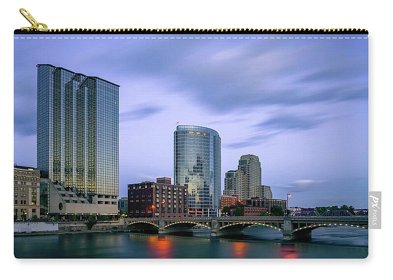 Grand Rapids Zip Pouch featuring the photograph Grand Rapids by Ryan Heffron