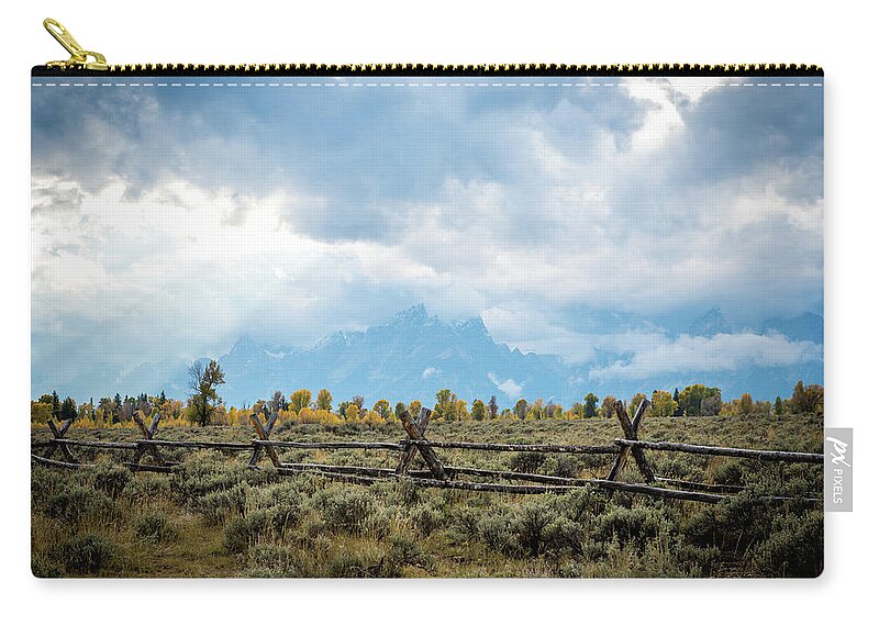 National Parks Zip Pouch featuring the photograph Grand Tetons by Aileen Savage