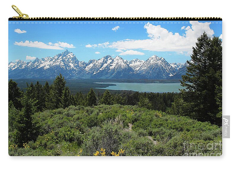Grand Tetons Zip Pouch featuring the photograph Grand Tetons by Jemmy Archer