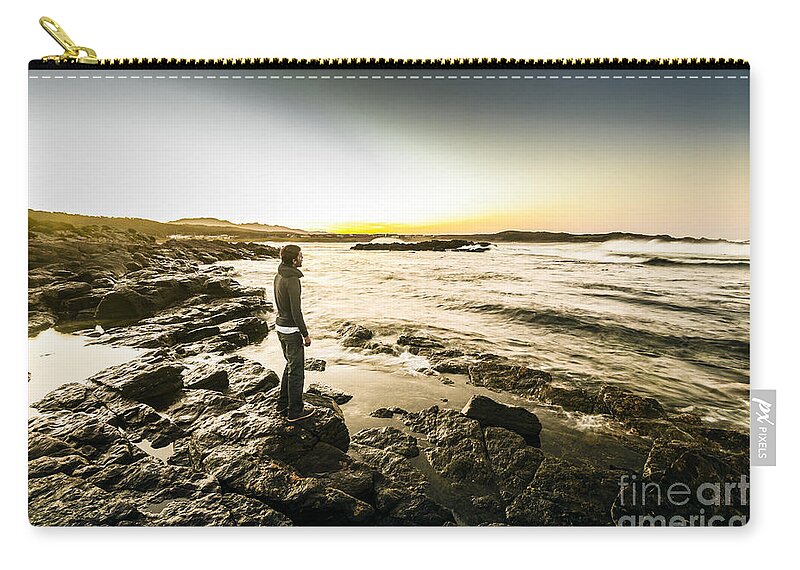 Sunrise Zip Pouch featuring the photograph Granville Harbour sunrise by Jorgo Photography