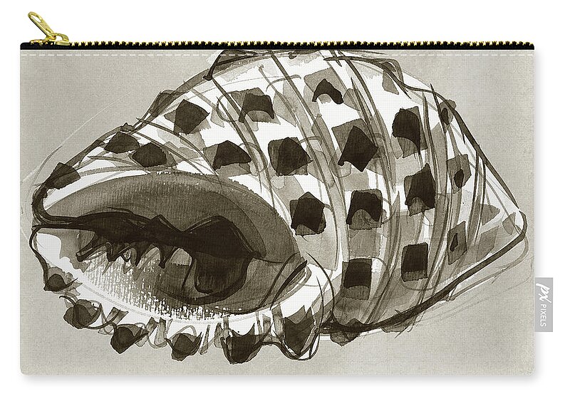 Seashell Zip Pouch featuring the painting Grape Drupe by Judith Kunzle