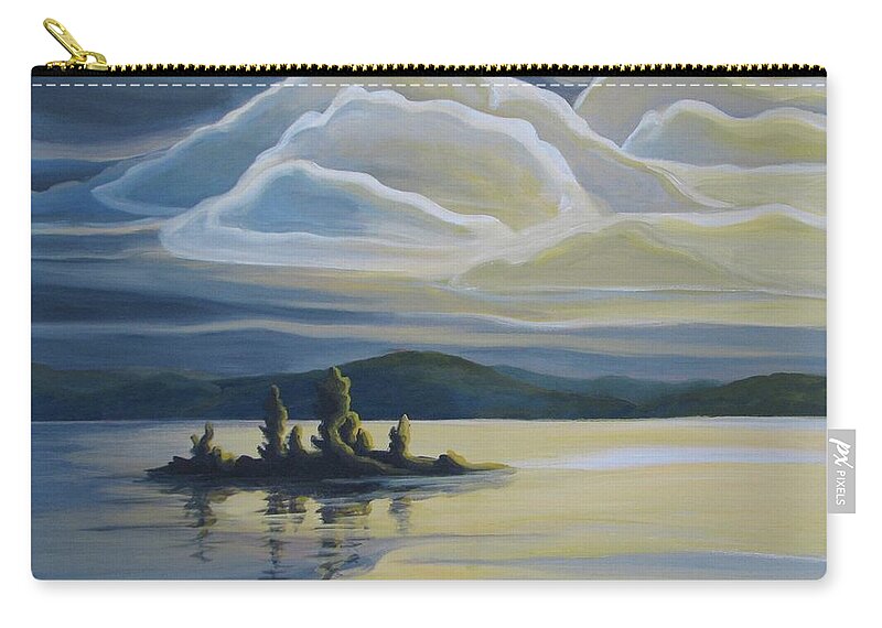 Group Of Seven Zip Pouch featuring the painting Grape Island by Barbel Smith