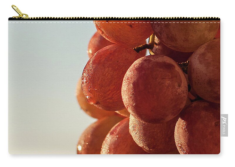 Grapes Cluster Zip Pouch featuring the photograph Grapes cluster by Sergey Simanovsky