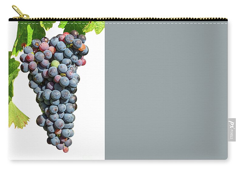 Red Grapes Zip Pouch featuring the photograph Grapes on vine by Benny Marty