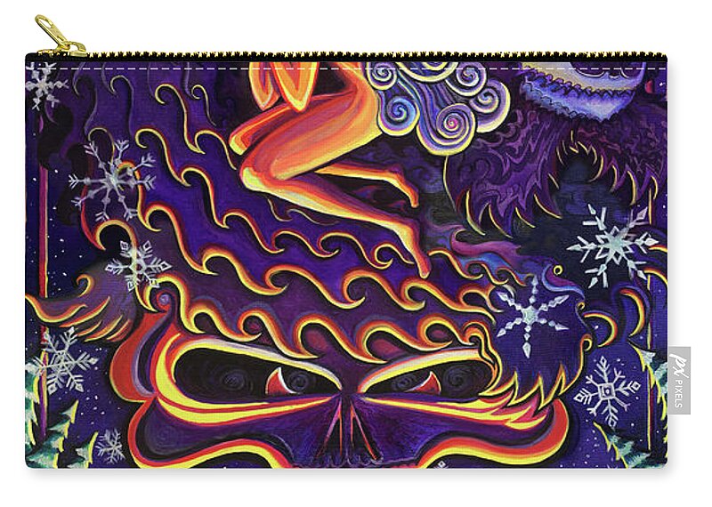 Stealie Zip Pouch featuring the painting Grateful Nights by David Sockrider