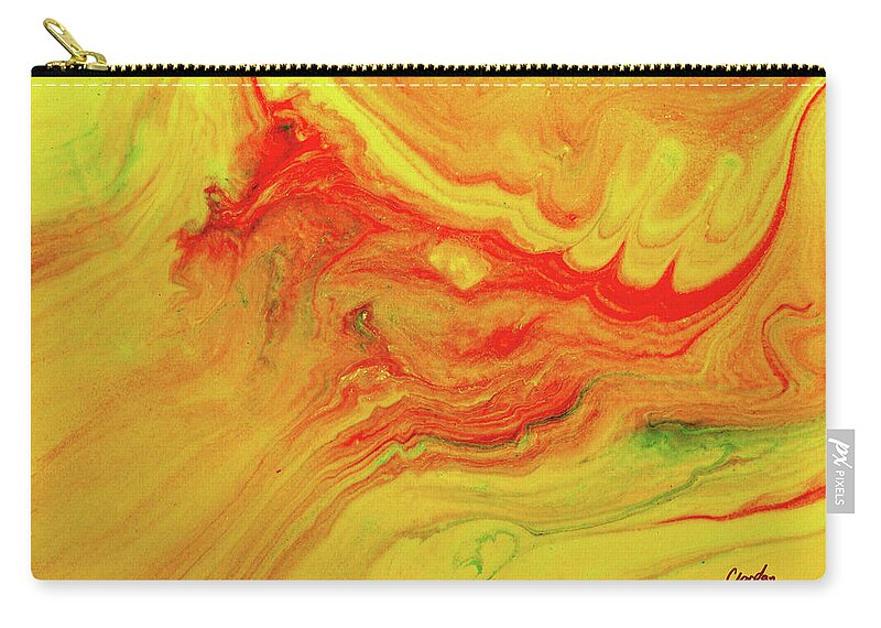Abstract Zip Pouch featuring the painting Gratitude - Red And Yellow Colorful Abstract Art Painting by Modern Abstract