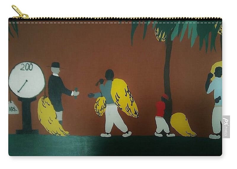 Banana Man Zip Pouch featuring the painting Grave yard by Demarco Kelly