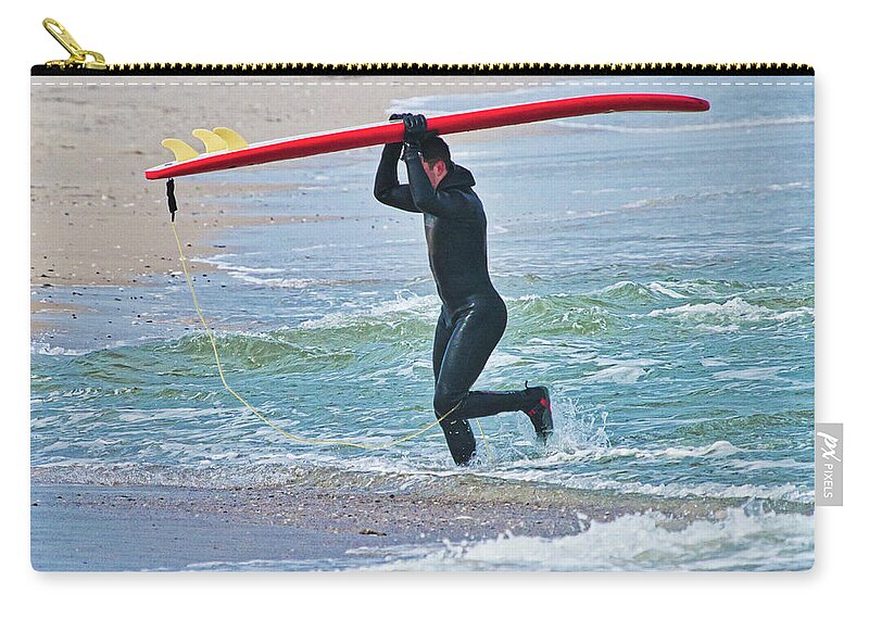 Surfer Zip Pouch featuring the photograph Great Day of Surfing by David Kay