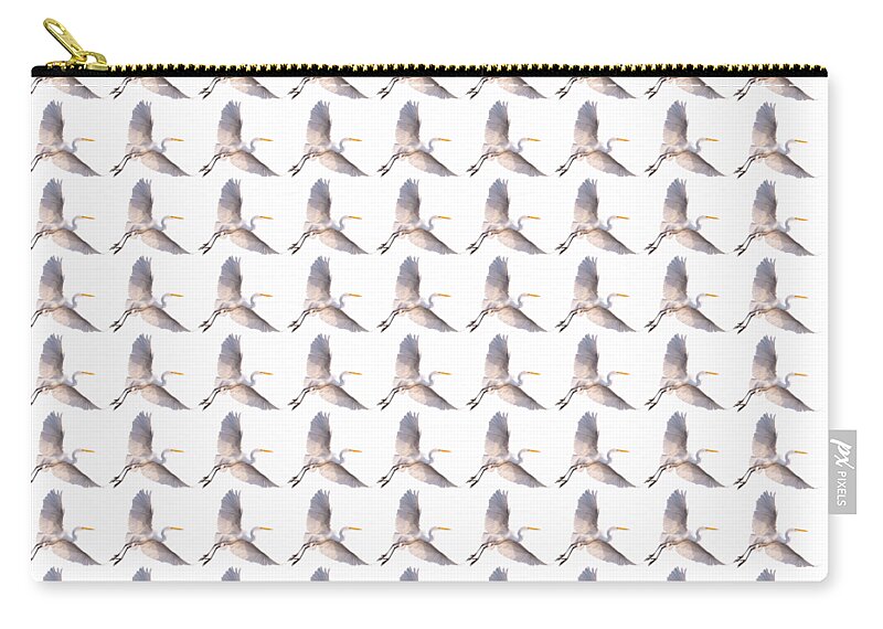 Bird Zip Pouch featuring the photograph Great Egret Pattern Small by Jeff Phillippi