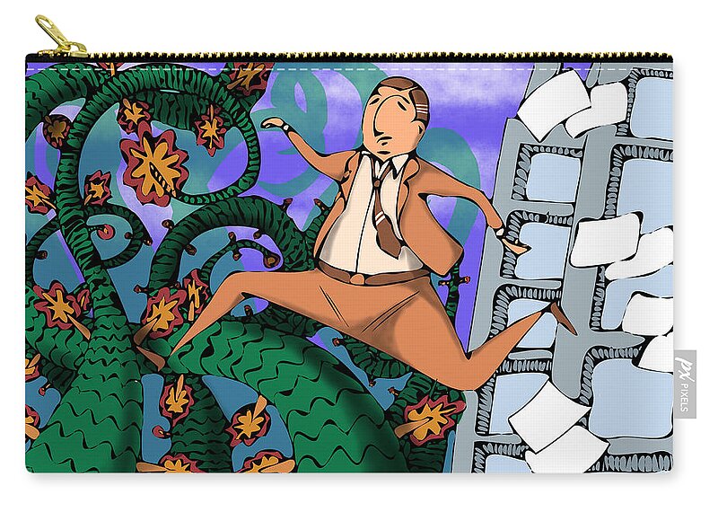 Great-escpae Zip Pouch featuring the digital art Great escape by Piotr Dulski