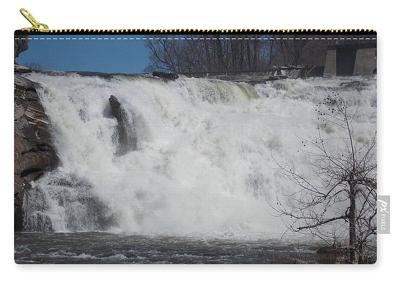 Great Falls Zip Pouch featuring the photograph Great Falls in Canaan by Catherine Gagne